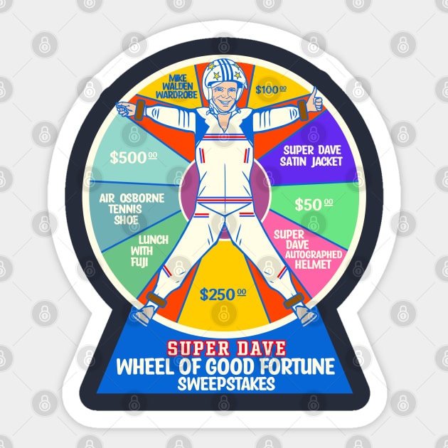 SUPER DAVE Wheel of Good Fortune Sticker by darklordpug